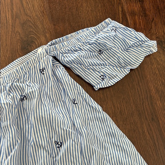 NWT Million Bullpup Blue Striped Off-Shoulder Top with Anchors | Nautical | - Picture 5 of 7